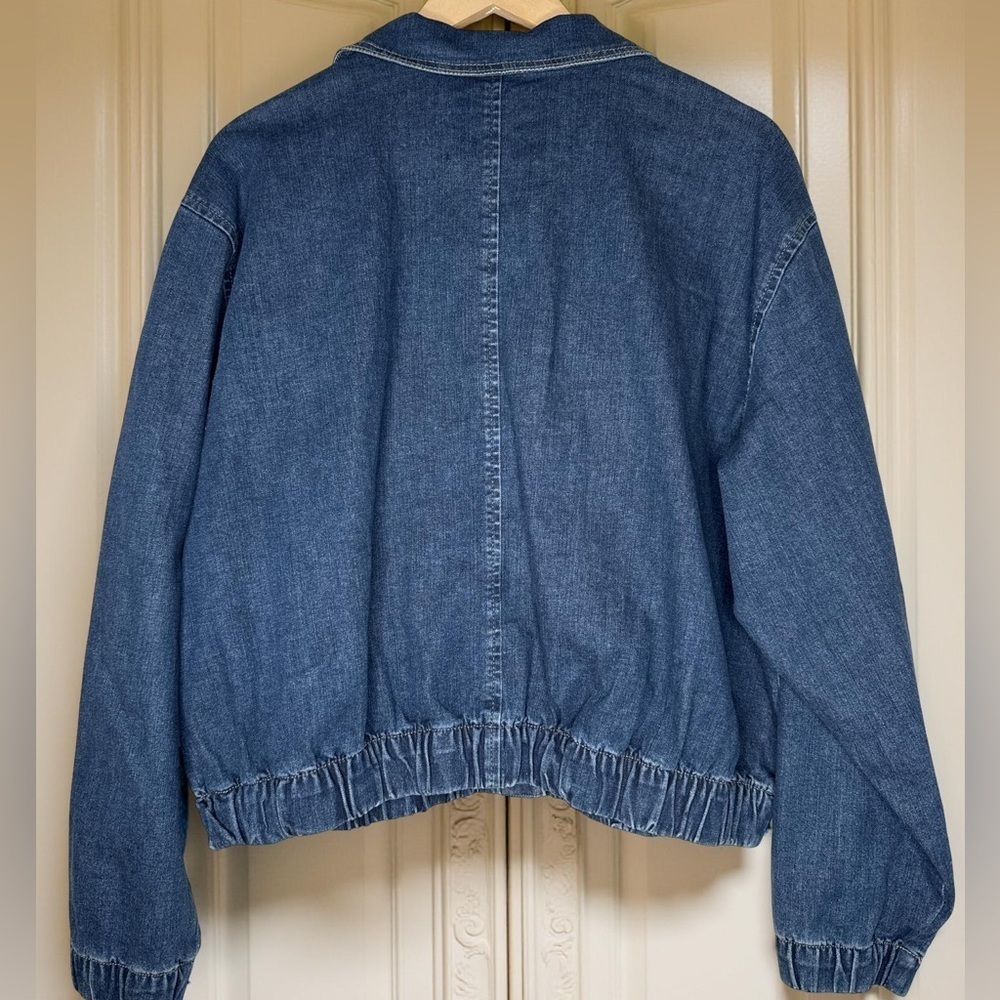 Nine West NEW Denim Bomber Style,Jacket,blazer,SZ Large exaggerated pockets - Picture 3 of 5
